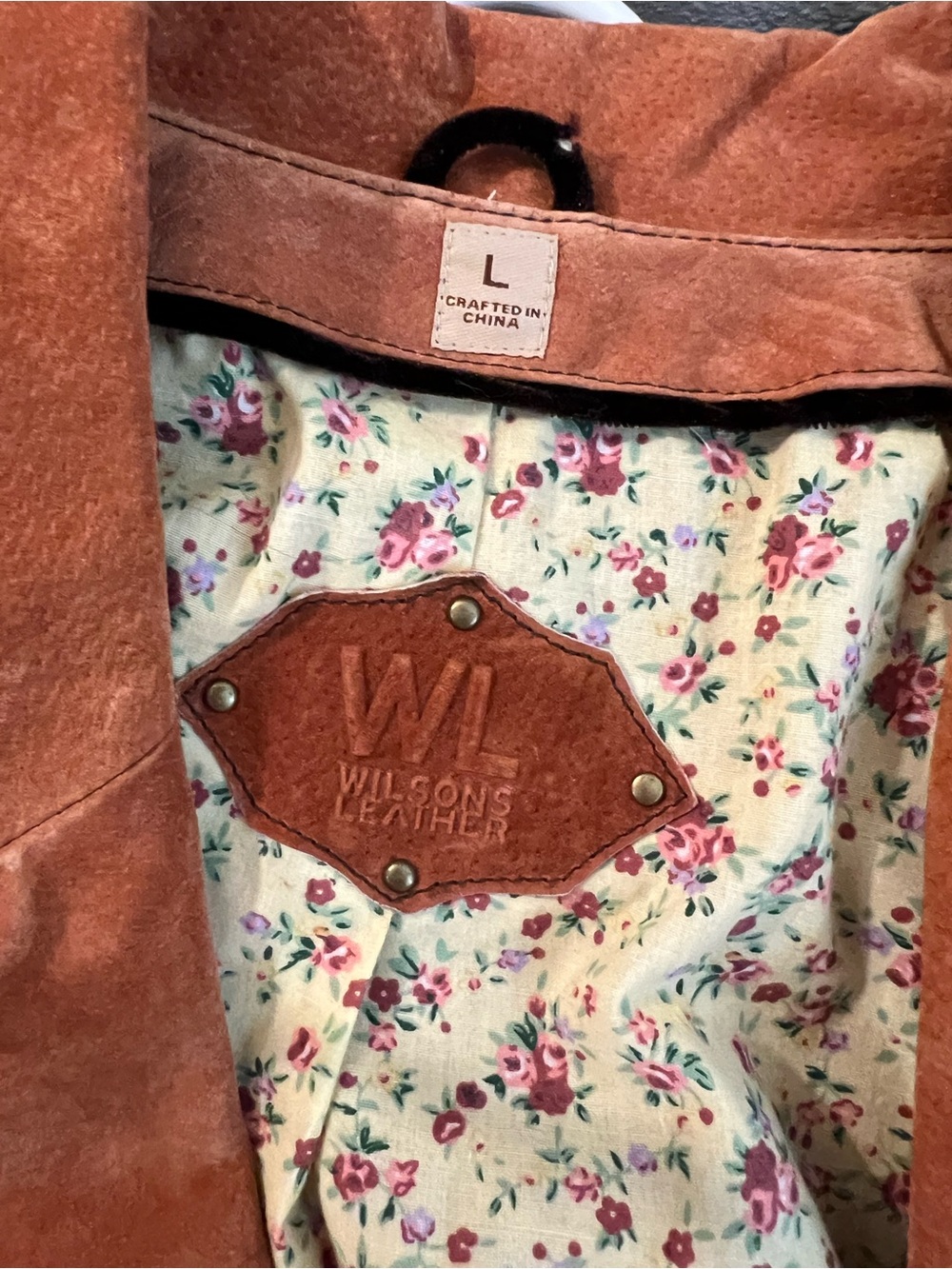 Wilsons Leather Suede Fringe Blazer in Cognac - Picture 3 of 3